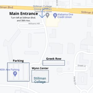 map with directions to Stillman College