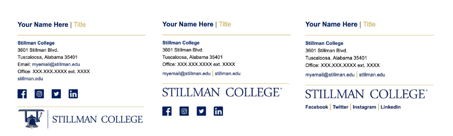 email signatures stillman college