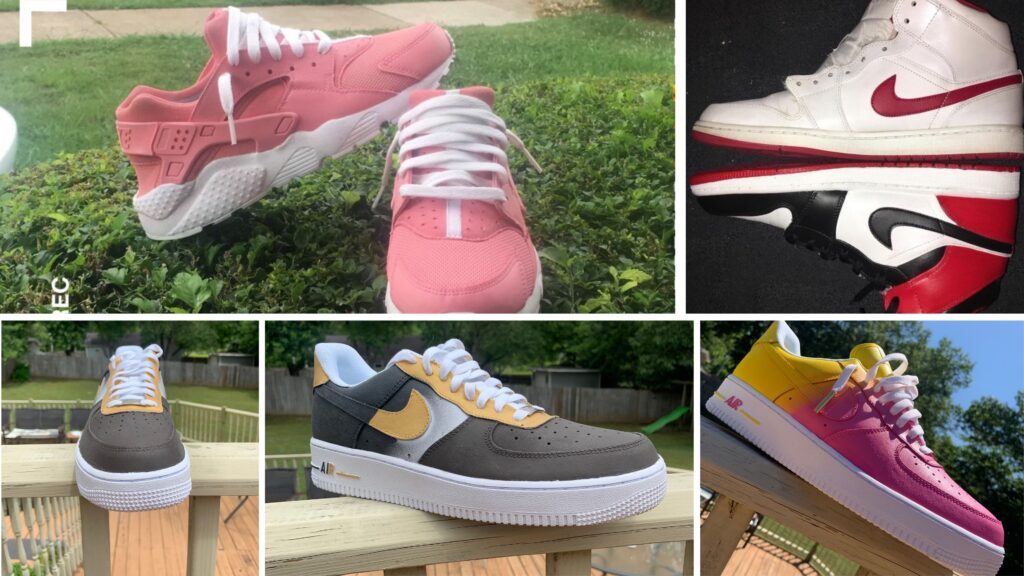 A collage of sneakers